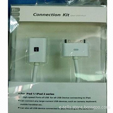 USB Cable for iPad and iPhone, Can Connect to Camera and Keyboard